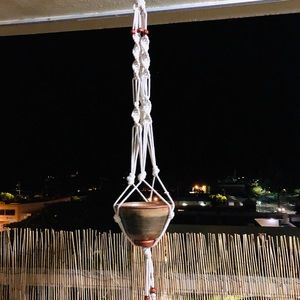 Long hanging macrame pot/ Pot included